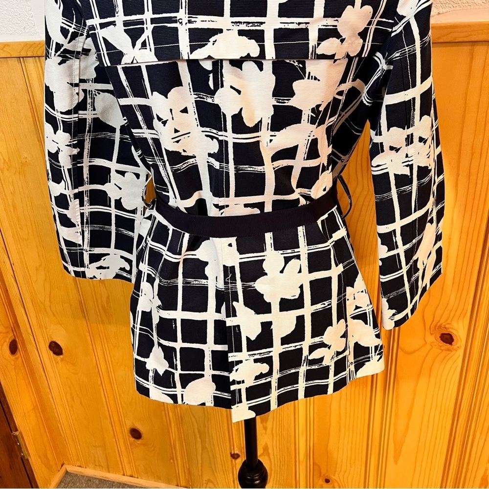 Carolina Herrera Window Pane Print Short Raincoat Sz-S - Picture 7 of 11